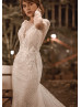 Beaded Ivory Lace Shimmering Tulle Wedding Dress